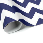 Cadeau Papier d'enveloppement bleu et blanc de la Marine (Coin rond)