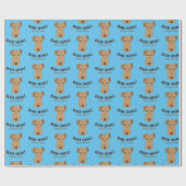 Cadeau Papier d'enveloppement bleu gallois Terrier (Plat)