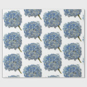 Cadeau Papier d'enveloppement bleu Hydrangea (Plat)