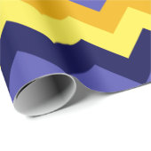 Cadeau Papier d'enveloppement bleu-jaune-or (Coin rond)