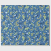 Cadeau Papier d'enveloppement bleu marine pour phoques en (Plat)