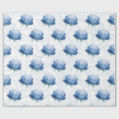 Cadeau Papier d'enveloppement botanique Elegance Blue Peo (Plat)