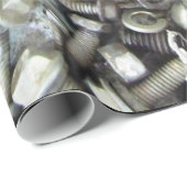 Cadeau Papier d'enveloppement brillant à la tête d'engren (Coin rond)