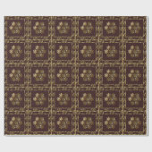 Cadeau Papier d'enveloppement Brown et Gold Snowflake Hol (Plat)