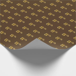 Cadeau Papier d'enveloppement Brown, Faux Gold 8th (Huiti