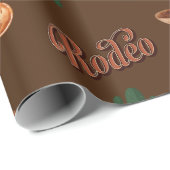 Cadeau Papier d'enveloppement brun brun de cowboy de l'Ou (Coin rond)