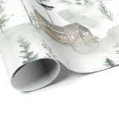 Cadeau Papier d'enveloppement Cabine rustique (Coin rond)