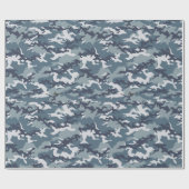 Cadeau Papier d'enveloppement Camouflage Bleu (Plat)