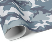 Cadeau Papier d'enveloppement Camouflage Bleu (Coin rond)