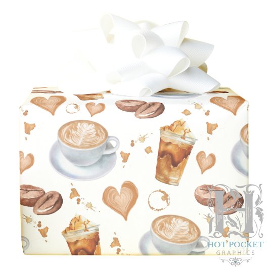 Cadeau Papier d'enveloppement Cappuccino
