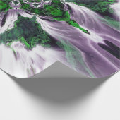 Cadeau Papier d'enveloppement Cascade de l'océan vert (Coin)
