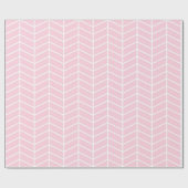 Cadeau Papier d'enveloppement Chevron - Blanc sur rose cl (Plat)