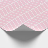 Cadeau Papier d'enveloppement Chevron - Blanc sur rose cl (Coin)