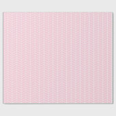 Cadeau Papier d'enveloppement Chevron - Blanc sur rose cl (Plat)