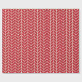 Cadeau Papier d'enveloppement Chevron - Blanc sur rouge f (Plat)