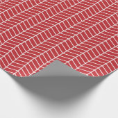 Cadeau Papier d'enveloppement Chevron - Blanc sur rouge f (Coin)
