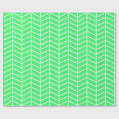 Cadeau Papier d'enveloppement Chevron - Blanc sur vert cl (Plat)