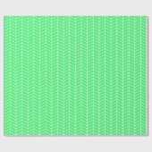 Cadeau Papier d'enveloppement Chevron - Blanc sur vert cl (Plat)