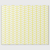 Cadeau Papier d'enveloppement Chevron - Jaune sur blanc | (Plat)