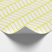 Cadeau Papier d'enveloppement Chevron - Jaune sur blanc | (Coin)