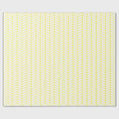 Cadeau Papier d'enveloppement Chevron - Jaune sur blanc (Plat)