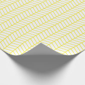 Cadeau Papier d'enveloppement Chevron - Jaune sur blanc (Coin)