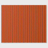 Cadeau Papier d'enveloppement Chevron - Noir sur orange c (Plat)