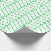 Cadeau Papier d'enveloppement Chevron - Vert clair sur bl (Coin)
