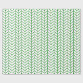 Cadeau Papier d'enveloppement Chevron - Vert sur blanc (Plat)