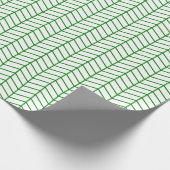 Cadeau Papier d'enveloppement Chevron - Vert sur blanc (Coin)