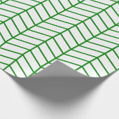 Cadeau Papier d'enveloppement Chevron - Vert sur blanc |X (Coin)