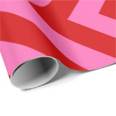 Cadeau Papier d'enveloppement Chevron Zigzag rouge rose c (Coin rond)