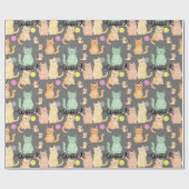 Cadeau Papier d'enveloppement Chic Dark Cat (Plat)