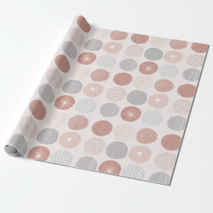 Cadeau Papier d'enveloppement circulaire Abstrait rose