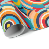 Cadeau Papier d'enveloppement circulaire rétro coloré (Coin rond)