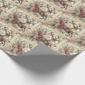 Cadeau Papier d'enveloppement classique de cerfs de Noël (Coin)