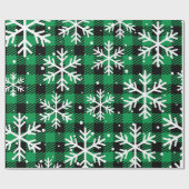 Cadeau Papier d'enveloppement classique Tartan vert (Plat)