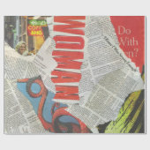 Cadeau Papier d'enveloppement collage de journaux (Plat)