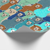 Cadeau Papier d'enveloppement coloré d'Alpacas (Coin)