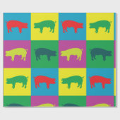 Cadeau Papier d'enveloppement coloré de cochons (Plat)