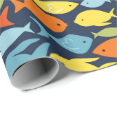Cadeau Papier d'enveloppement coloré de poisson (Coin rond)