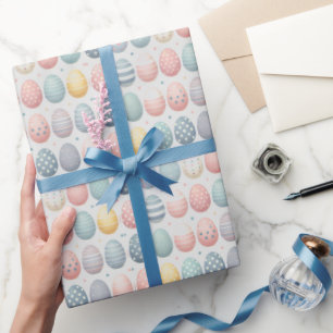 Cadeau Papier d'enveloppement coloré d'oeufs de Pâques