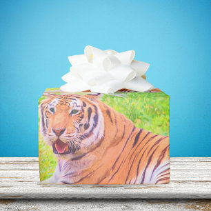 Cadeau Papier d'enveloppement coloré pour tigre de Sibéri