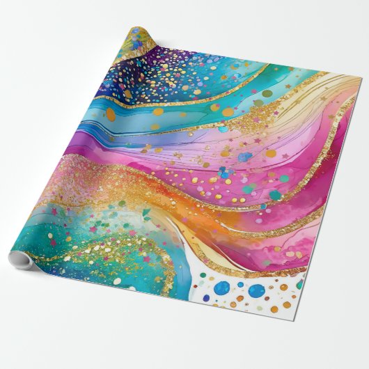 Cadeau Papier d'enveloppement coloré Résumé Conception (Déroulé)