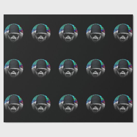Cadeau Papier d'enveloppement cool Gorilla (Plat)