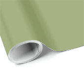 Cadeau Papier d'enveloppement couleur solide vert mousse (Coin rond)