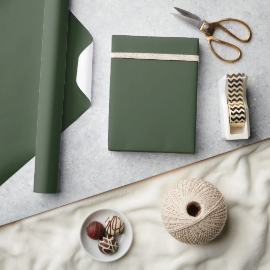 Cadeau Papier d'enveloppement couleur solide vert Sage (Artisanat)