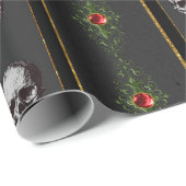 Cadeau Papier d'enveloppement crânien déplaisant de Noël (Coin rond)