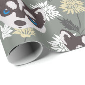 Cadeau Papier d'enveloppement Cute Husky (Coin rond)
