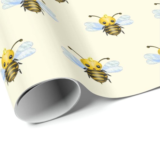 Cadeau Papier d'enveloppement d'abeille Little Queen (Coin rond)